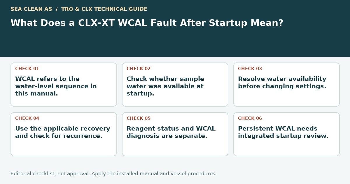 Editorial decision guide: What Does a CLX-XT WCAL Fault After Startup Mean?