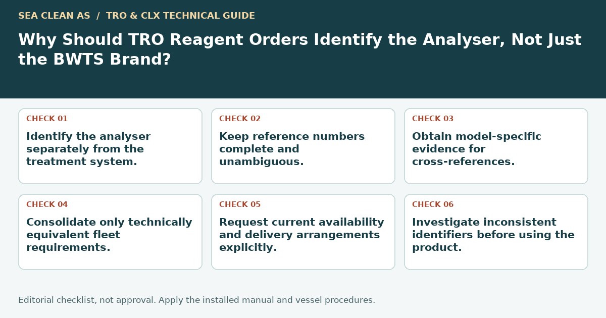 Editorial decision guide: Why Should TRO Reagent Orders Identify the Analyser, Not Just the BWTS Brand?